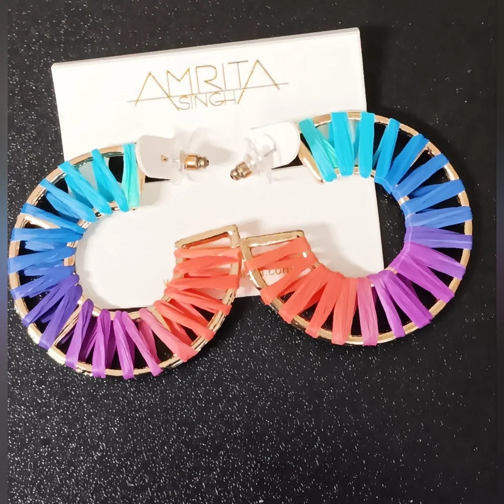 Colorful Statement Hoops (NWT) - Picture 2 of 2
